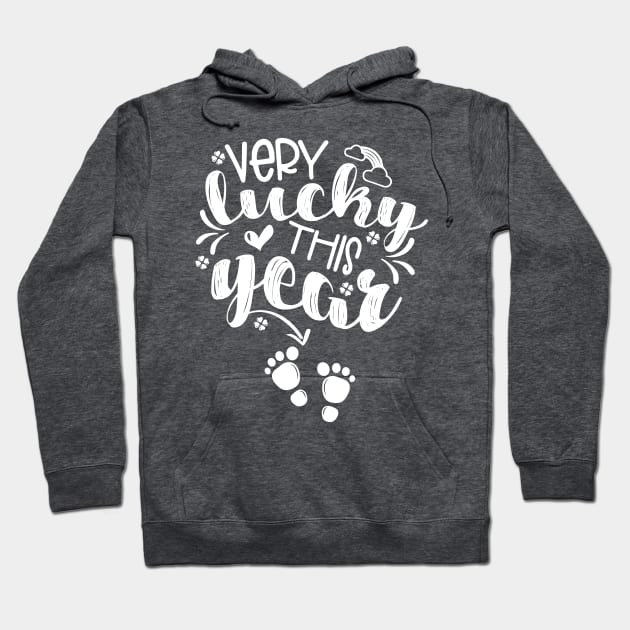 St Patrick's Day Pregnancy Announcement Very Lucky This Year Hoodie by TheBlackCatprints